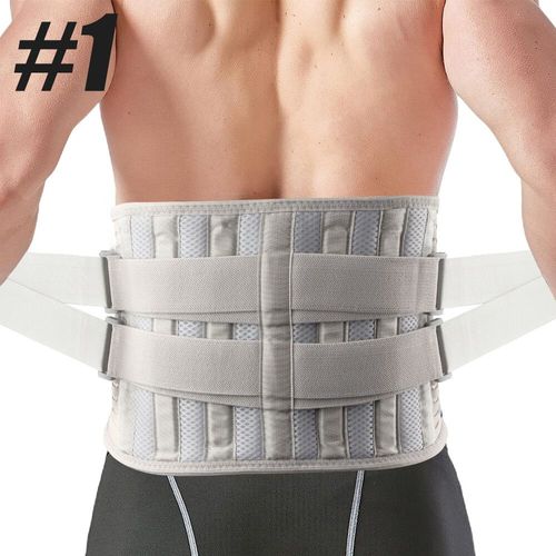 Ceinture De Soutien Dorsal Avec Coussin Lombaire,Attelle Pour Le Bas Du Dos,Soutien Lombaire Antidrapant,Attelle Pour Atica Contrastant,Hommes Et Femmes - Type Type 1-Gray-2xl Waist 120-140cm #B