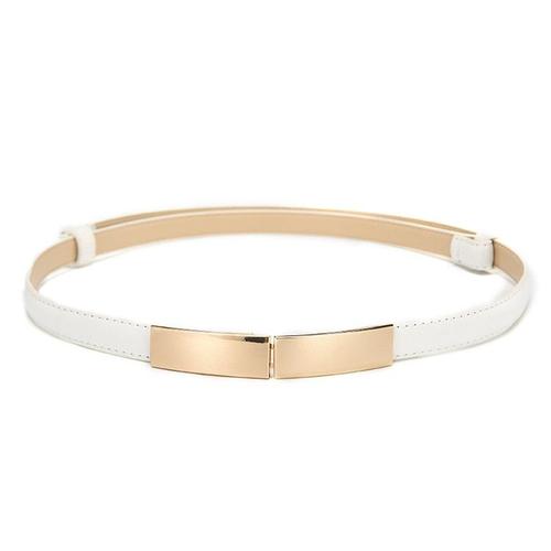 Ceinture En Cuir Pour Femmes, Simple Et Polyvalente, Fine Et Fine En Mtal Dor, Boucle lastique, Accessoires Pour Robe