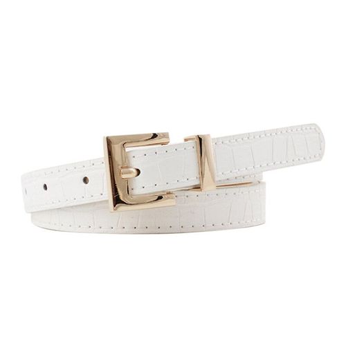 Ceinture En Simili Cuir Pour Femmes, Accessoire En Alliage, Boucle Ardillon, Double Cercle, Boutons, Loisirs, Jeans, Mode Robe