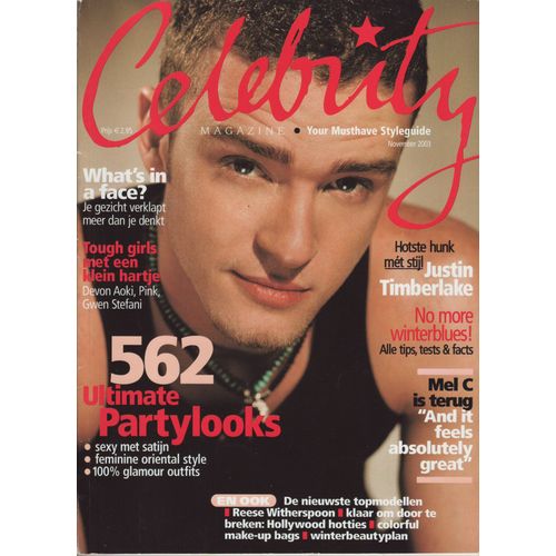 Celebrity (Pays Bas) 11-2003 Justin Timberlake (6p) Tom Welling (1p) Reese Witherspoon (5p) Mel C (6p) Mark Owen (1p) Luke Wilson (1p) Eric Christian Olsen (1p Aussie Jesse (1p Chad Michael Murray (1p