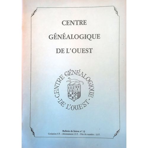 Centre Gnalogique De L'ouest N 17