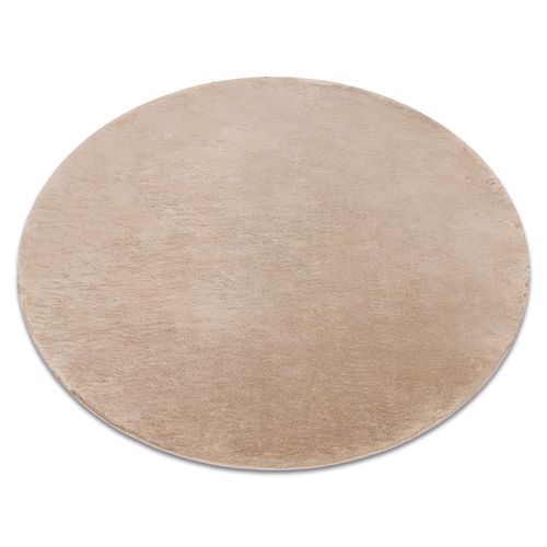 Cercle 80 Cm Tapis Cercle Posh Shaggy Beige Trs pais, En Peluche, Antidrapant, Lavable