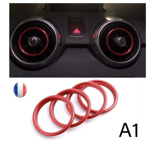 Cercle Anneau Pour Audi A1 Rouge Bague Buse Grille De Ventilation Aration Sport Lot De 4 Anneaux Cerclage Des Grilles D'aration
