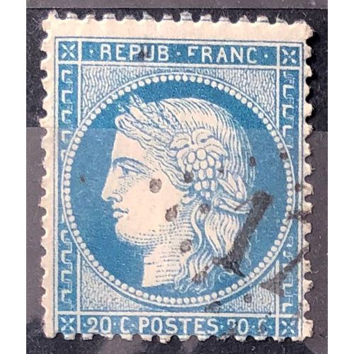 Crs - Rpub Franc - Dentel - 20c Bleu (Trs Joli N 37) Obl - France Anne 1870 - Brn83 - N33719