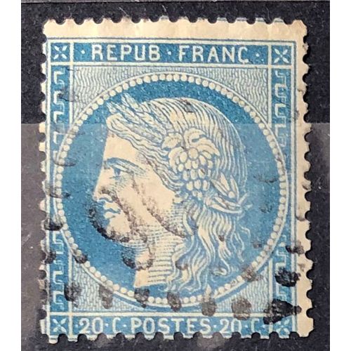 Crs - Rpub Franc - Dentel - 20c Bleu (Trs Joli N 37) Obl - France Anne 1870 - Brn83 - N33741