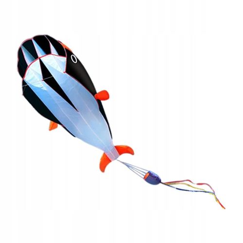 Cerf-Volant 3d En Forme De Dauphin, norme, Sans Cadre, Souple, Pour Sports De Plein Air, Noir
