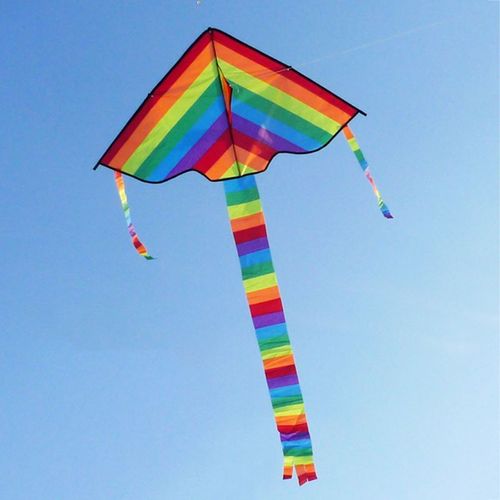 Cerf-Volant  Longue Queue Pour Enfants, Jouet D'extrieur, Cerf-Volant Arc-En-Ciel, D5qa