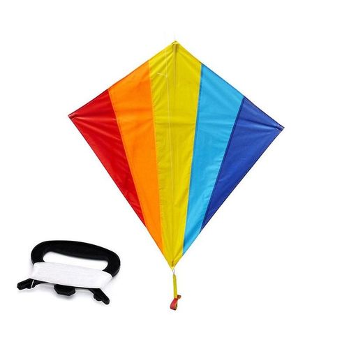 Cerf-Volant Arc-En-Ciel Color  Longue Queue, Jouets Volants D'Extrieur, Cerf-Volant De Surf Avec Ficelle En Plastique Pour Enfants, Diamant 100m O8t9
