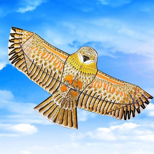 Cerf-Volant En Forme D'Aigle Plat De 1,1 M, Avec Ficelle De 30 Mtres, Oiseaux Volant, Jouets D'Extrieur Et De Jardin En Tissu