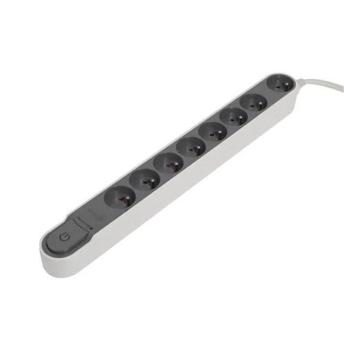 Chacon Bloc Multiprise Parafoudre Avec Interrupteur 8 Prises 16a 1.5m Gris