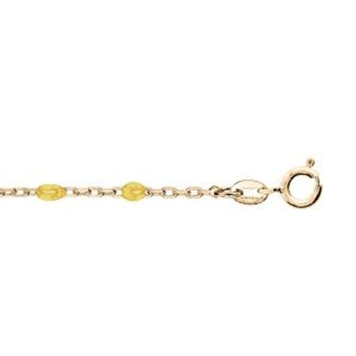 Chane Cheville Argent Et Dorure Jaune Olives Rsine Jaune Transparent 23+3cm