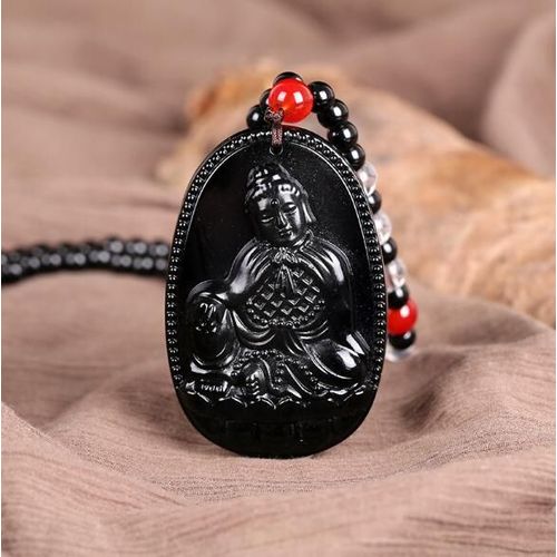 Chane En Obsidienne Tisse  La Main, Pendentif De Perle Rouge, Inclin, Ancien, Femme, Vente En Gros D'usine, Livraison Directe