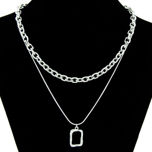 Chane En Os De Serpent En Acier Inoxydable Chane  0 Mots Ensemble Chane Collier Pendentif Gomtrique Pour Femmes  La Mode Chane De Cou Lvn3000