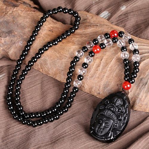 Chane Tisse  La Main, Conception Originale, Vente En Gros, Collier Avec Perles D'obsidienne, Pendentif, Livraison Directe