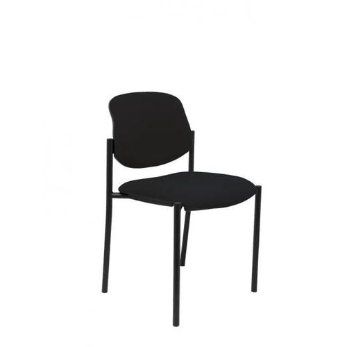 Chaise Confidentielle Avec 4 Pieds Et Structure Noire - Assise Et Dossier Rembourrs En Tissu Bali Noir Piqueras Y Crespo Modle