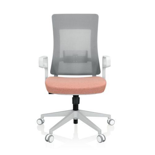 Chaise De Bureau Comfio Wm Tissu Maille / Tissu Gris / Rose Hjh Office