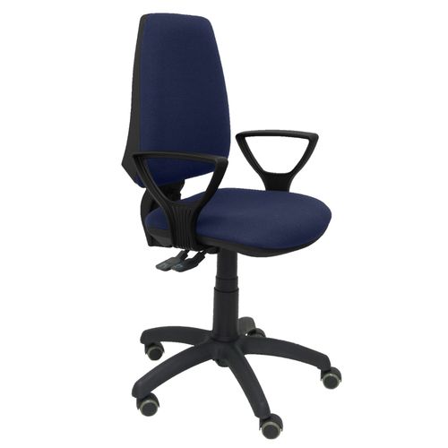 Chaise De Bureau Ergonomique Avec Mcanisme Synchrone, Rglable En Hauteur Et Roues De Parquet Assise Et Dossier Rembourrs En Tissu Bali De Couleur Bleu Marine