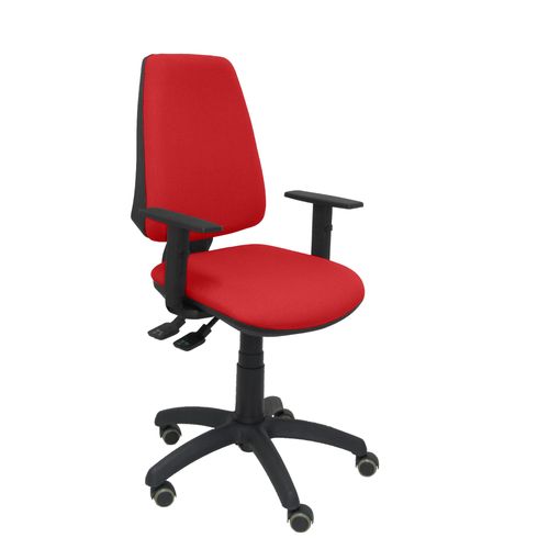 Chaise De Bureau Ergonomique Avec Mcanisme Synchrone, Rglable En Hauteur Et Roues De Parquet Assise Et Dossier Rembourrs En Tissu Bali De Couleur Rouge