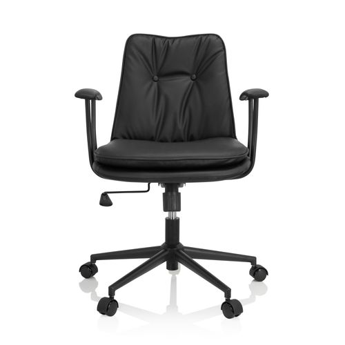 Chaise De Bureau / Fauteuil Pivotant Smallo Similicuir Noir Hjh Office