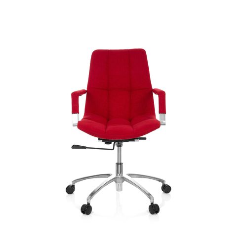 Chaise De Bureau / Siege Pivotant Saranto Tissu Rouge Hjh Office