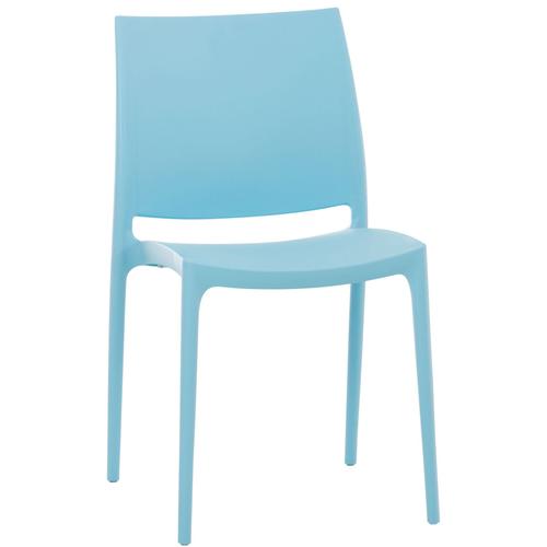 Chaise De Jardin En Plastique Bleu Design Simple Empilable 10_0000869
