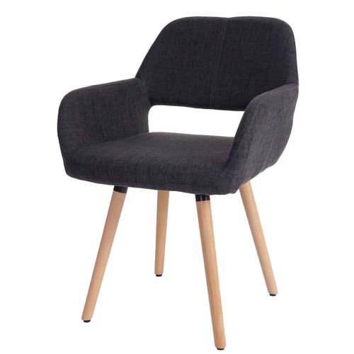 Chaise De Salle  Manger Hwc-A50 Ii, Fauteuil, Design Rtro Des Annes 50   Tissu, Gris Fonc