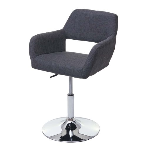 Chaise De Salle  Manger Hwc-A50 Iii, Style Rtro Annes 50, Tissu   Gris Fonc, Pied En Mtal Aspect Chrom
