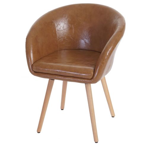 Chaise De Salle  Manger Malm T633, Fauteuil, Design Rtro Des Annes 50   Similicuir, Aspect Daim