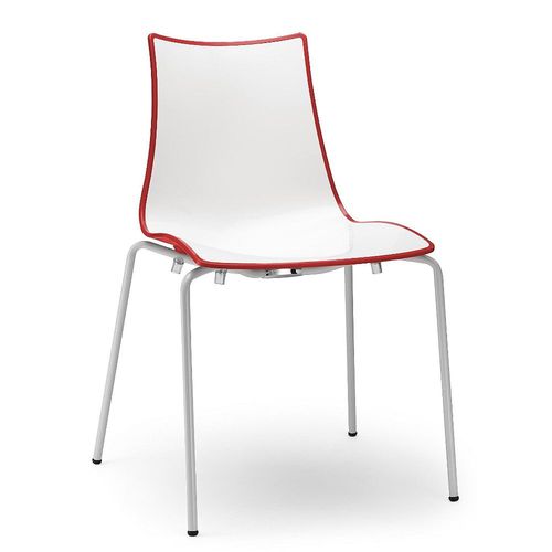 Chaise Design Avec Pieds Blanc - A L'unit - Zebra Bicolore - Deco Scab