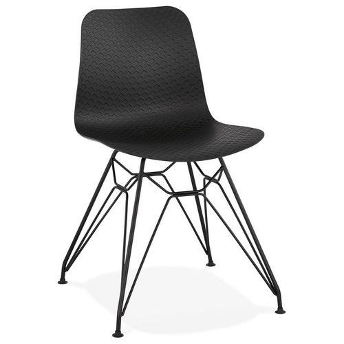 Chaise Design 'gaudy' Noire Style Industriel Avec Pied En Mtal Noir