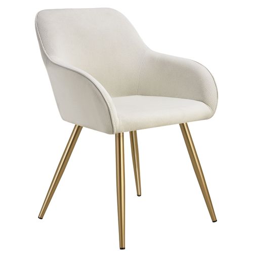 Chaise lgante Aspect Corde Avec Forme Ergonomique Crme/Dor