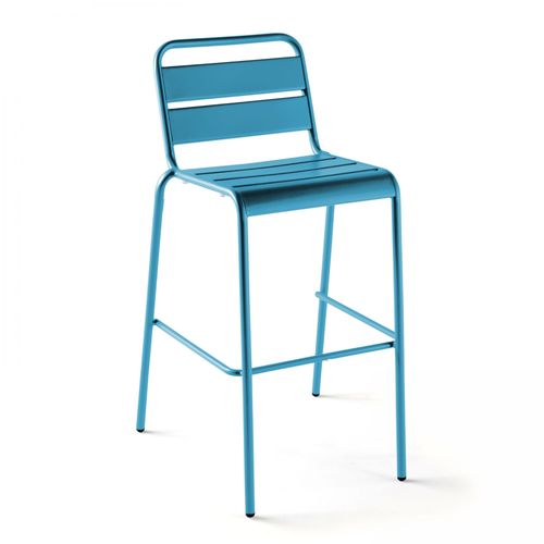 Chaise Haute En Mtal Bleu Pacific