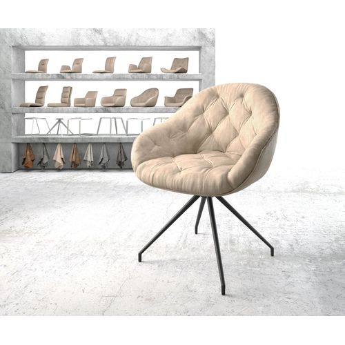 Chaise-Pivotante Gaio-Flex Cadre Crois? Conique Noir Vintage Beige