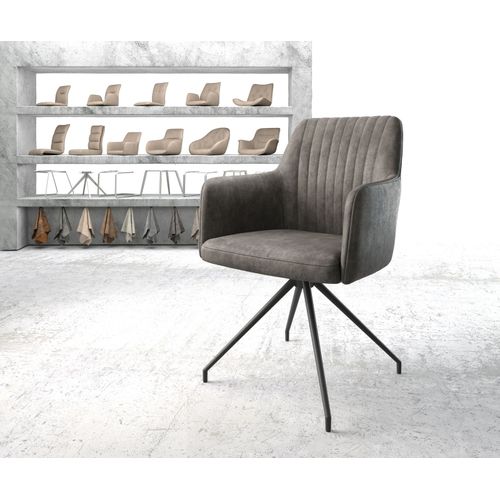 Chaise-Pivotante Greg-Flex Cadre Crois? Conique Noir Vintage Anthracite