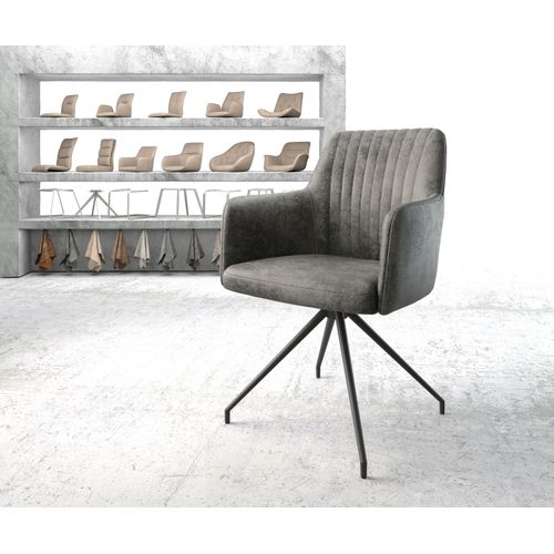 Chaise-Pivotante Greg-Flex Cadre Crois? Conique Noir Vintage Gris