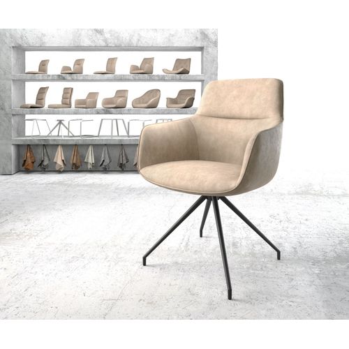 Chaise-Pivotante Pejo-Flex Cadre Crois? Conique Noir Vintage Beige