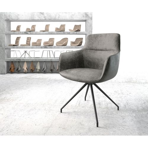 Chaise-Pivotante Pejo-Flex Cadre Crois? Conique Noir Vintage Gris