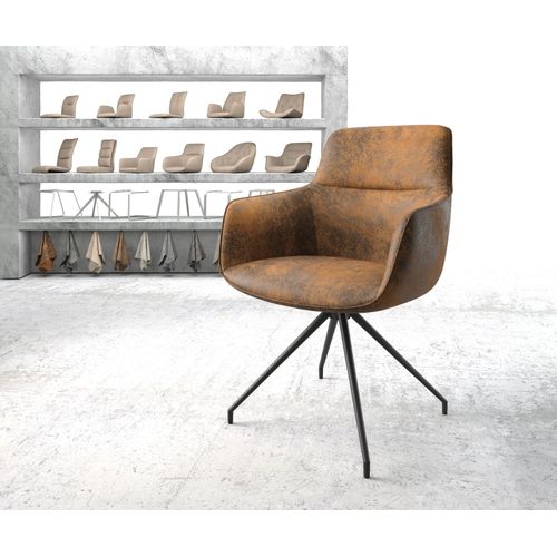 Chaise-Pivotante Pejo-Flex Cadre Crois? Conique Noir Vintage Marron