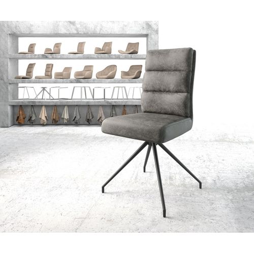 Chaise-Pivotante Pela-Flex Cadre Crois? Conique Noir Vintage Gris