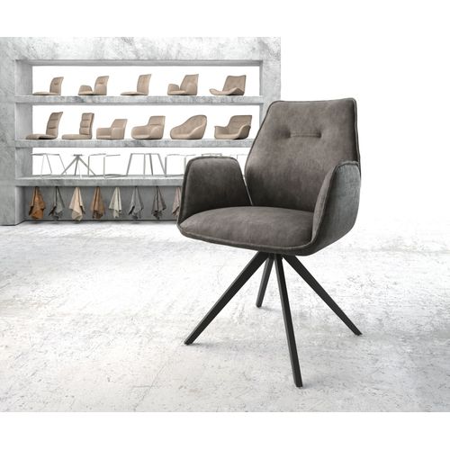 Chaise-Pivotante Zoa-Flex Cadre Crois Carr Noir Vintage Anthracite