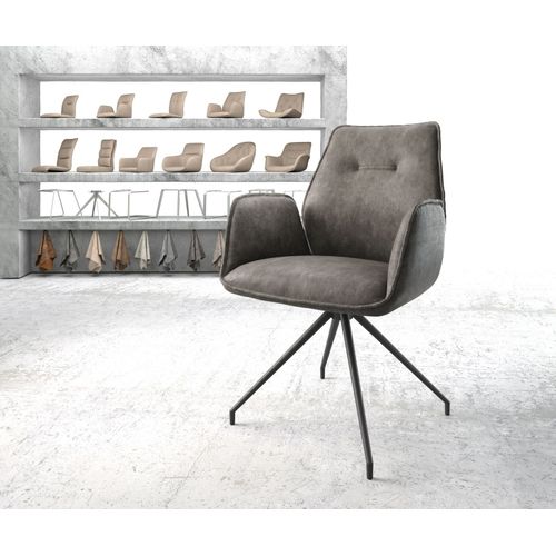 Chaise-Pivotante Zoa-Flex Cadre Crois? Conique Noir Vintage Anthracite