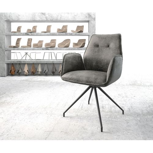 Chaise-Pivotante Zoa-Flex Cadre Crois? Conique Noir Vintage Gris