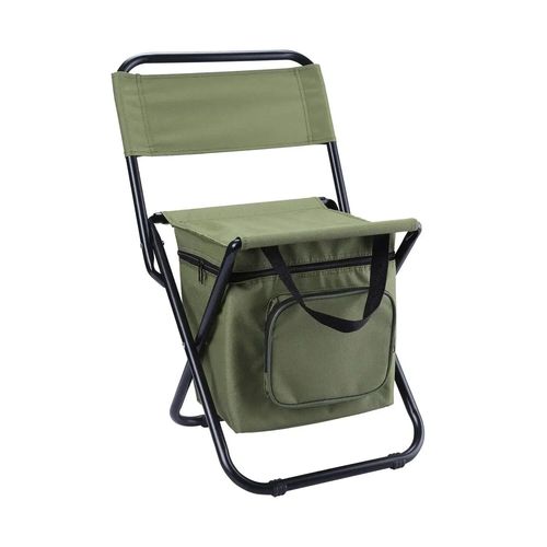 Chaise Pliante De Camping En Plein Air,Tabouret De Pche,Refroidisseur De Glace Portable,Table De Dossier,Sige De Sac  Dos,Chaise De Pique-Nique De Randonne - Type Army Green