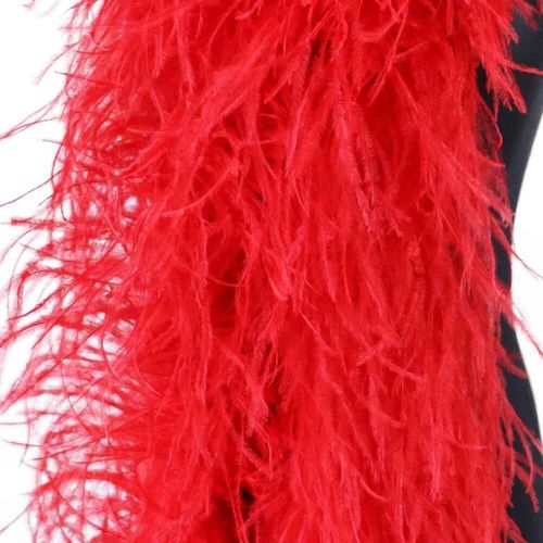 Chle Boa En Plumes D'autruche Pour La Couture,Garniture Pour Robe,Chemise,Haut,Vtements De Danse,Manches En Plumes,Ceinture,charpe,2m,1-10 Rle - Type Rouge-3 Ply
