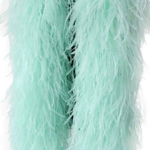 Chle Boa En Plumes D'autruche Pour La Couture,Garniture Pour Robe,Chemise,Haut,Vtements De Danse,Manches En Plumes,Ceinture,charpe,2m,1-10 Rle - Type Vert Menthe-1ply