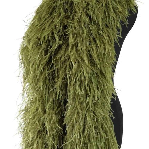 Chle Boa En Plumes D'autruche Pour La Couture,Garniture Pour Robe,Chemise,Haut,Vtements De Danse,Manches En Plumes,Ceinture,charpe,2m,1-10 Rle - Type Vert Militaire-6ply