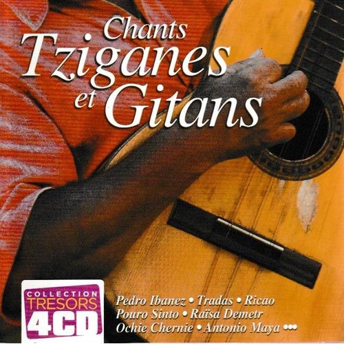 Chants Tziganes Et Gitans. 4 Cd Compilation De 80 Titres Pop Folk World-Country Rom-Music & Synth-Pop Romani Guitar. (P) 2004 Disques Vogue  Bmg France Made In The E.U. By Bmg Box Big Jewel Case