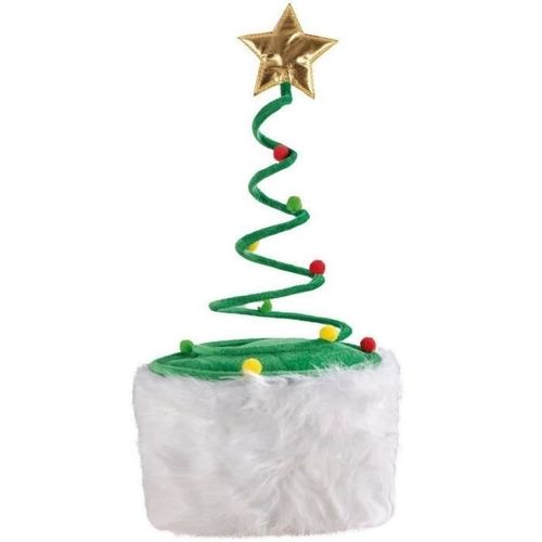 Chapeau Adulte Sapin De Nol En Ressort - Ptit Clown - Ref/22376 - Multicolore - Vert - Pomme De Pin Et Sapin