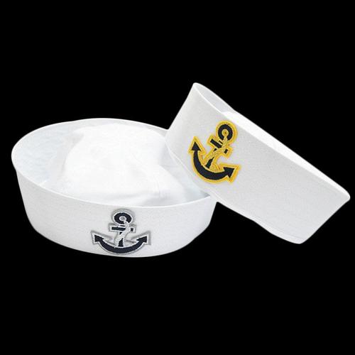 Chapeau blanc de capitaine de marin, casquette militaire avec ancre, bateau nautique, robe fantaisie nautique, chapeau d'infirmire, Costume de Cosplay BH
