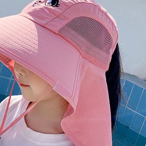 Chapeau D'ete Pour Enfants, Joli Chapeau De Pecheur A Large Bord Pour Bebe Garcon Et Fille, Rose, Taille Unique